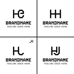 Letters HE HH HL HJ JH  Monogram Logo, for business with HE EH HH HL LH HJ JH initials