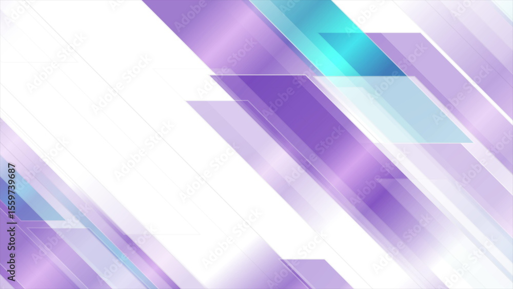 Poster violet and blue shiny geometric tech abstract background