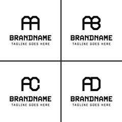 Letters AA AB AC AD Monogram Logo, for business with AA AB AB AC CA AD DA initials