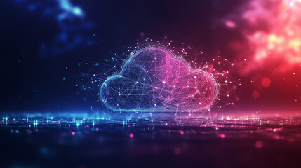 Abstract cloud computing with glowing connections and icons, symbolizing modern digital innovation and seamless data flow.
﻿