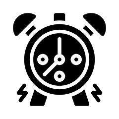 alarm clock glyph icon