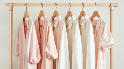 Pastel clothing fashion hangers wardrobe style organization
