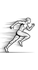 Fototapeta premium Black Silhouette Running Athlete Design