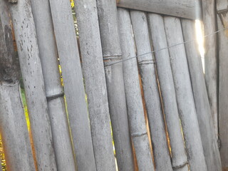 old wooden fence  bamboo fence seen from the front