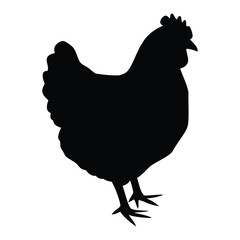 Hen Black chicken silhouette, ideal for farm, agriculture, animal, or poultry-related designs, offering a bold and clear visual representation.
