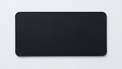 Minimalist black fabric mousepad mockup on white background — top view of large, matte, ergonomic desktop accessory for branding, design, or gaming workspace presentation