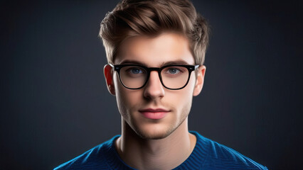 Fashionable eyeglasses male face optical look