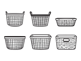 Simple vector drawing of storage basket for organization
