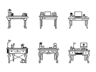 Simple vector drawing of a clean and organized work desk