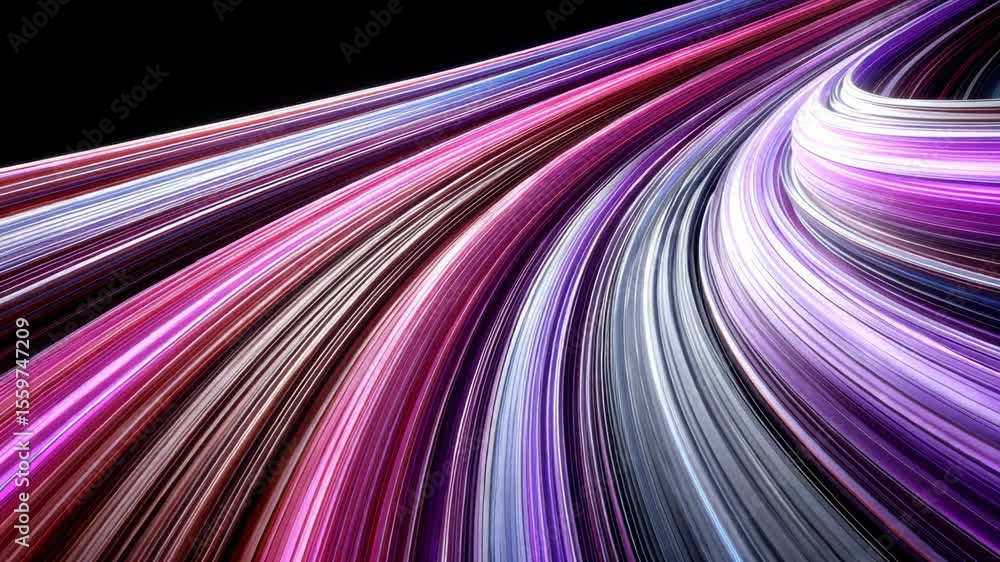 Poster vibrant flowing lines in shades of purple and pink, creating a dynamic abstract background for creat