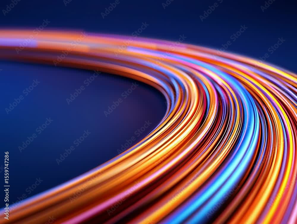 Poster vibrant light trails create a mesmerizing abstract background, perfect for modern designs and tech t