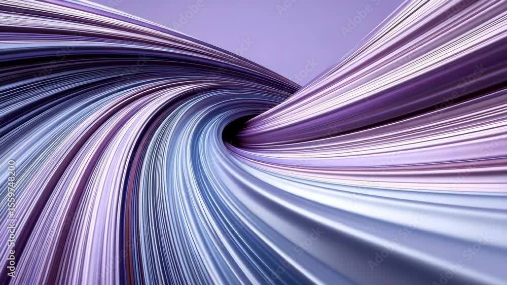 Poster abstract wave design featuring smooth flowing lines in shades of purple, creating a visually strikin