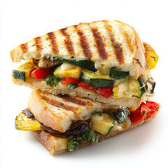 Grilled vegetable panini looks delicious and appetizing