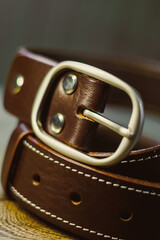 Introducing our Elegant Brown Leather Belt with a modern Silver Buckle. This stylish accessory...