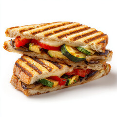 Grilled vegetable panini looks scrumptious and appetizing