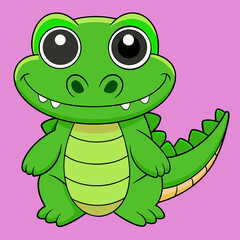 Fototapeta premium frog, cartoon, animal, green, vector, illustration, cute, amphibian, toad, nature, funny, character, fun, happy, isolated, reptile, drawing, smile, dinosaur, art, crocodile, wildlife, dragon, comic, a