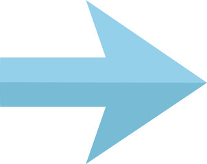 Vector Pastel Blue Arrow with Soft Shading and Clean Graphic Design for UI or Web Use