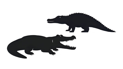 Obraz premium silhouette of a crocodile