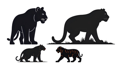 vector silhouettes of animals