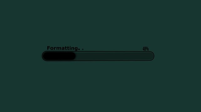 formatting animation. Loading bar, waiting loading bar animation, software update icon