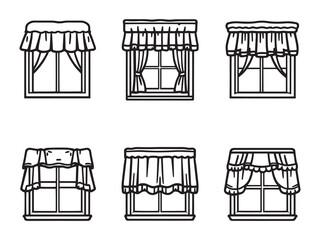 stylish window valance clean line art vector design