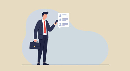 a man in a suit holding a phone