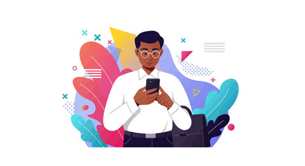 a man in a white shirt is holding a cell