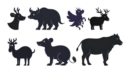 set of animal silhouettes