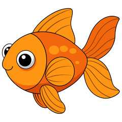 cartoon goldfish vector illustration