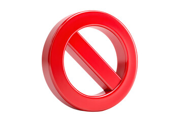 Obraz premium 3d red no entry sign isolated on transparent background.