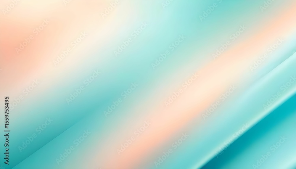 Poster abstract pastel background with blurred diagonal lines in teal and peach.