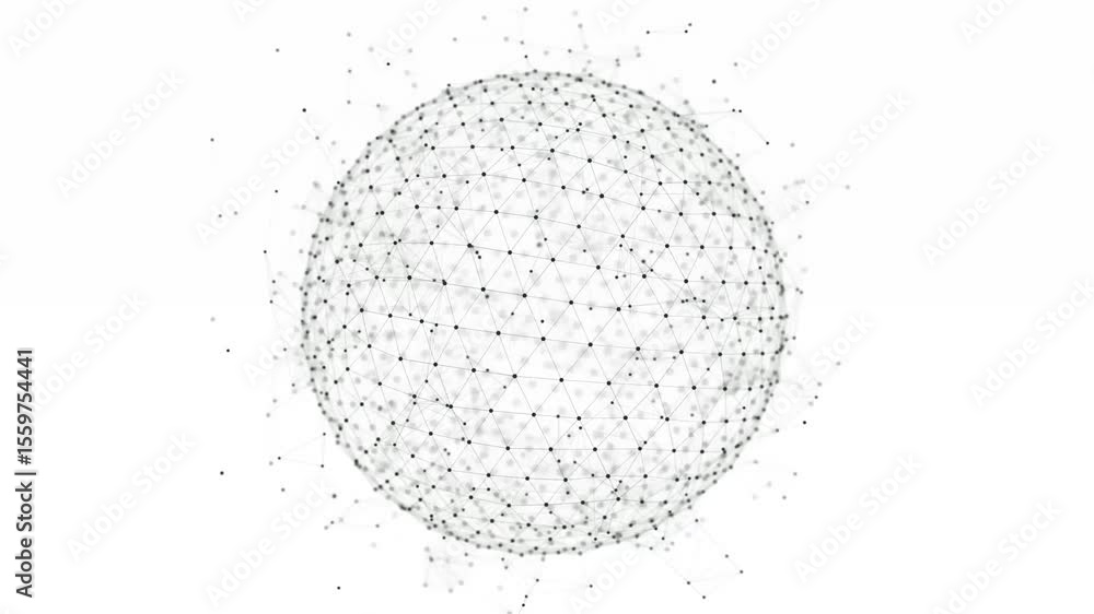 Poster futuristic sphere made of particles for connect network. flow of particle in cyberspace. space energ