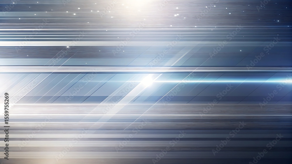 Poster an abstract metallic background with blue and gray lines, creating a shiny and modern texture.