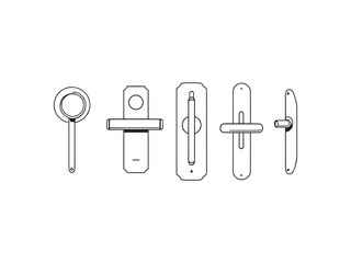 Vector line drawing of classic door handle design