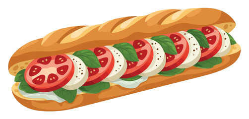 Delicious Caprese Sandwich on a Baguette