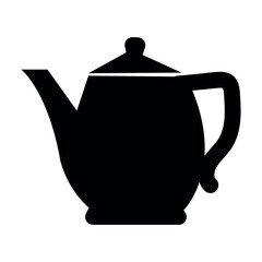 Classic black silhouette of a vintage teapot with handle and spout.
