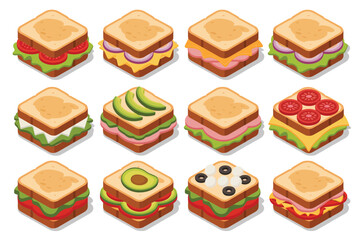 Twelve Delicious Isometric Sandwiches Variety Pack