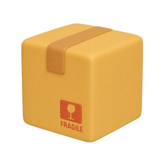 Fototapeta premium 3D Rendering of Cardboard Box with Fragile Symbol for Delivery and Shipping