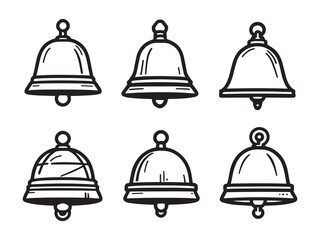 Vintage style hotel bell icon in line art design