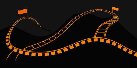 Fototapeta premium Navigating the Winding Road to Success A Visual Metaphor