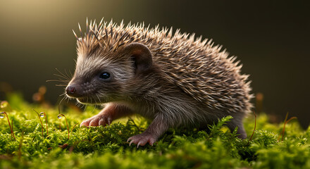 Fototapeta premium Baby Hedgehog on Moss