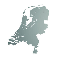Map of Netherlands, sign silhouette. World Map Globe. Vector Illustration isolated on transparent background. Europe continent.