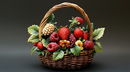 Freshly picked assorted fruits in a wicker basket present nature's vibrant bounty in harvest