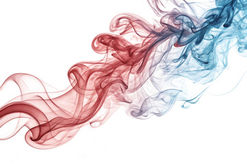 Fototapeta premium A vivid display of swirling red and blue smoke intertwining gracefully in dynamic motion Generated AI