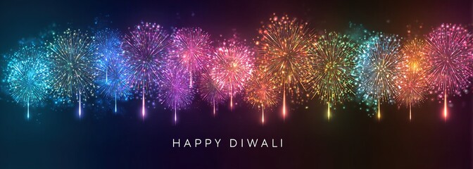happy diwali celebration colorful firework banner design. High quality