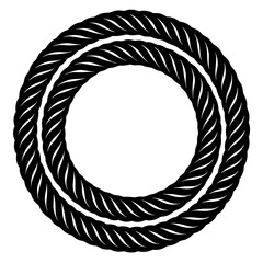 Double rope circle simple nautical border graphic element vector