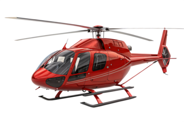 Glossy Red Helicopter Full Shot Studio Lighting A I G E N E R A T E D - P N G 