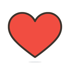 Simple red heart icon with black outline.