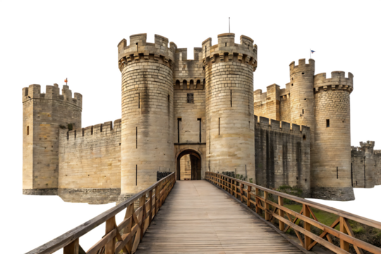 Medieval Castle, transparent background, isolated image, generative By AI