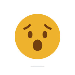 Fototapeta premium Simple vector illustration of a surprised face emoji.